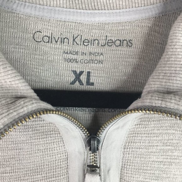 Calvin Klein Gray 1/4 Zip Pullover Sweater XL - Picture 4 of 6